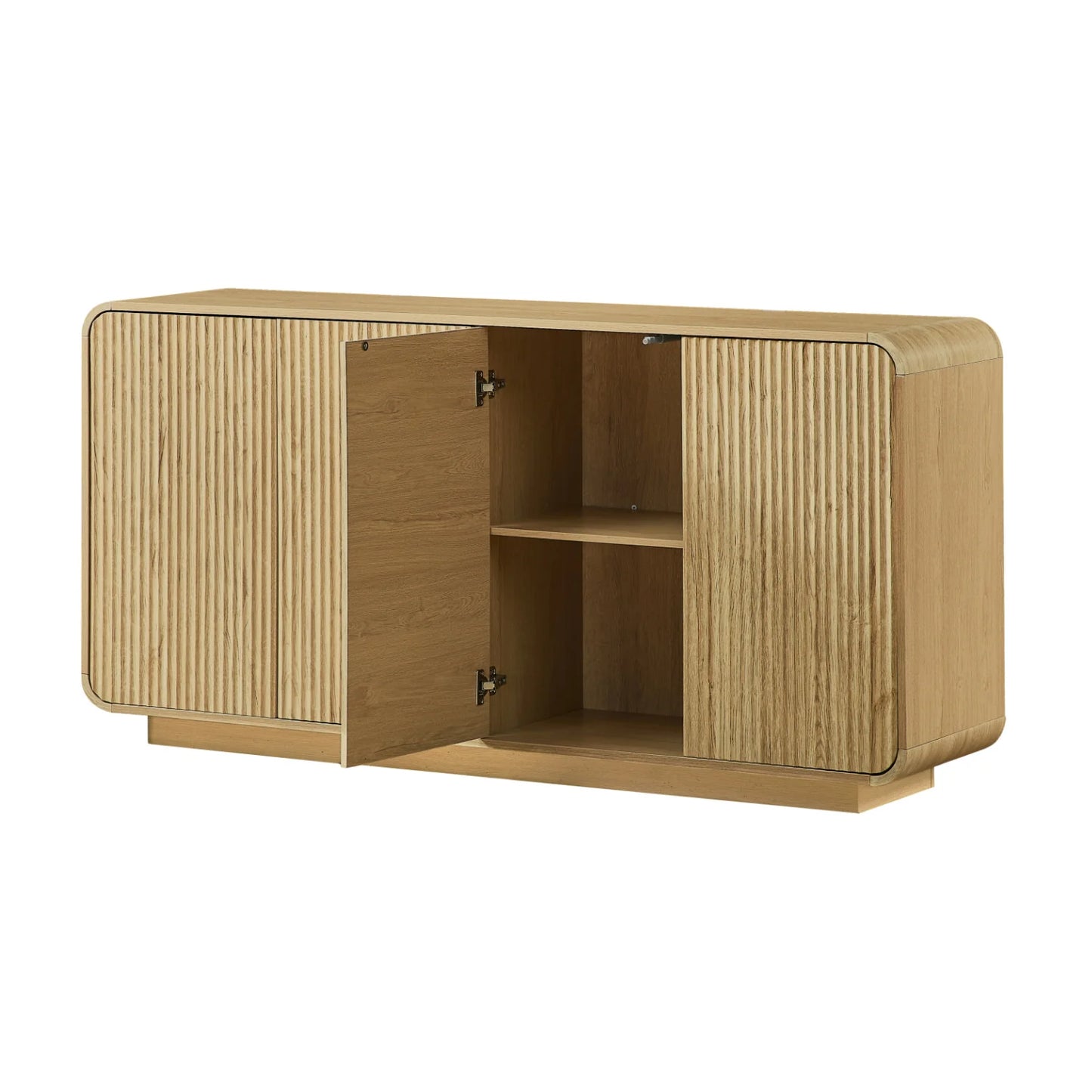 Luxury Fluted Wooden 4-Door Sideboard European Style for Villa