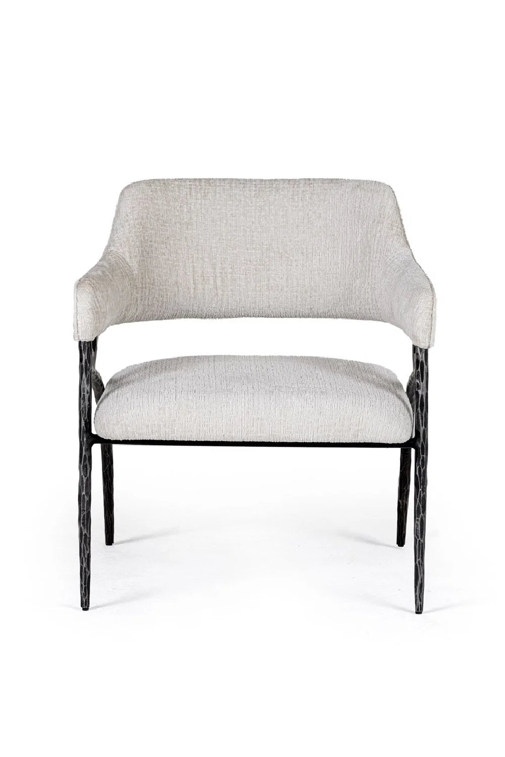 Luxury Forged Metal Fabric Accent Chair Modern Italian Style for Villa