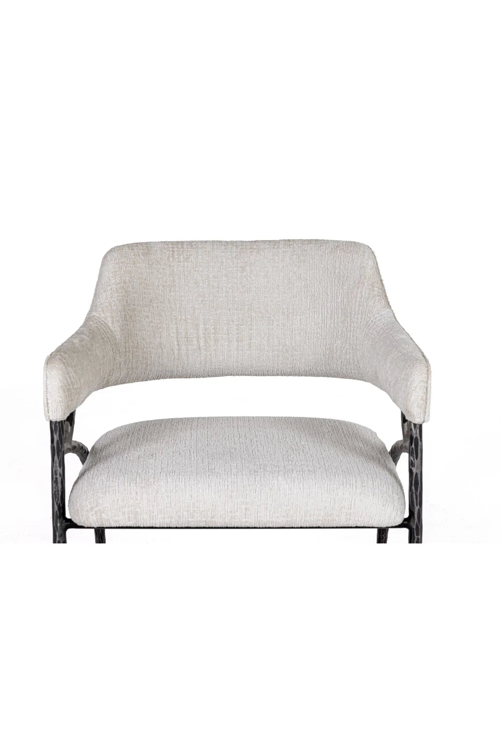 Luxury Forged Metal Fabric Accent Chair Modern Italian Style for Villa