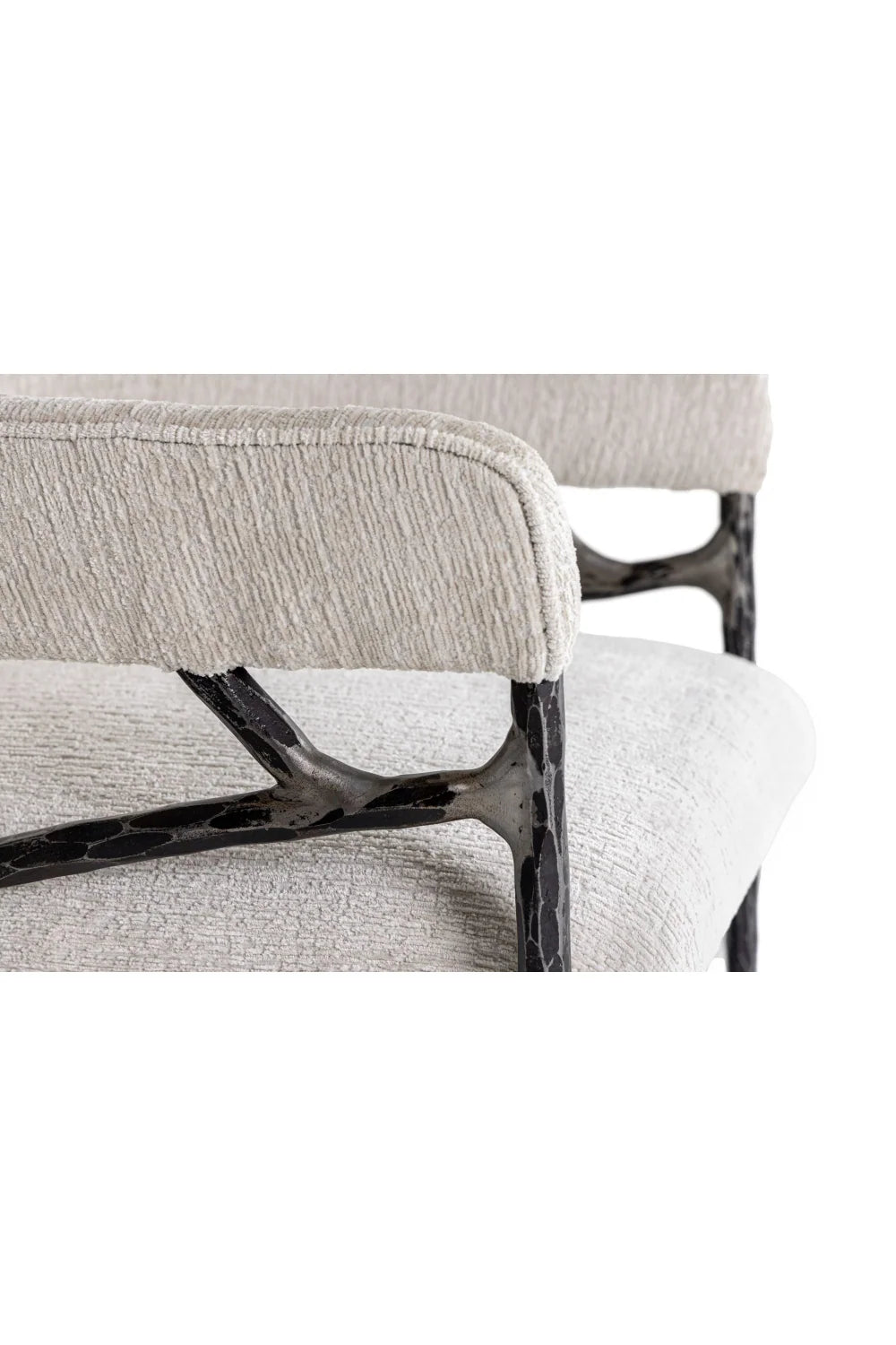 Luxury Forged Metal Fabric Accent Chair Modern Italian Style for Villa