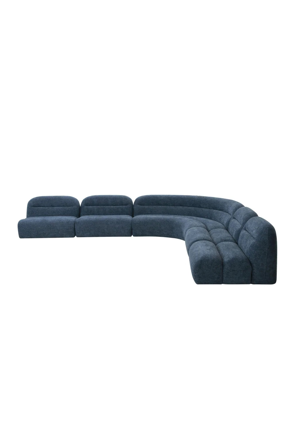 Luxury Forman Blue Fabric Armless Modular Sofa Modern Italian Style for Villa