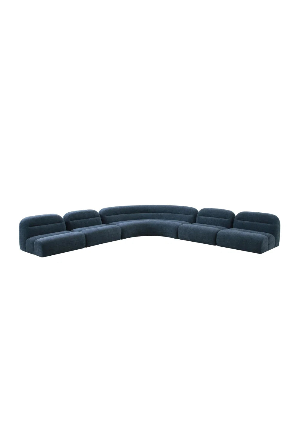 Luxury Forman Blue Fabric Armless Modular Sofa Modern Italian Style for Villa