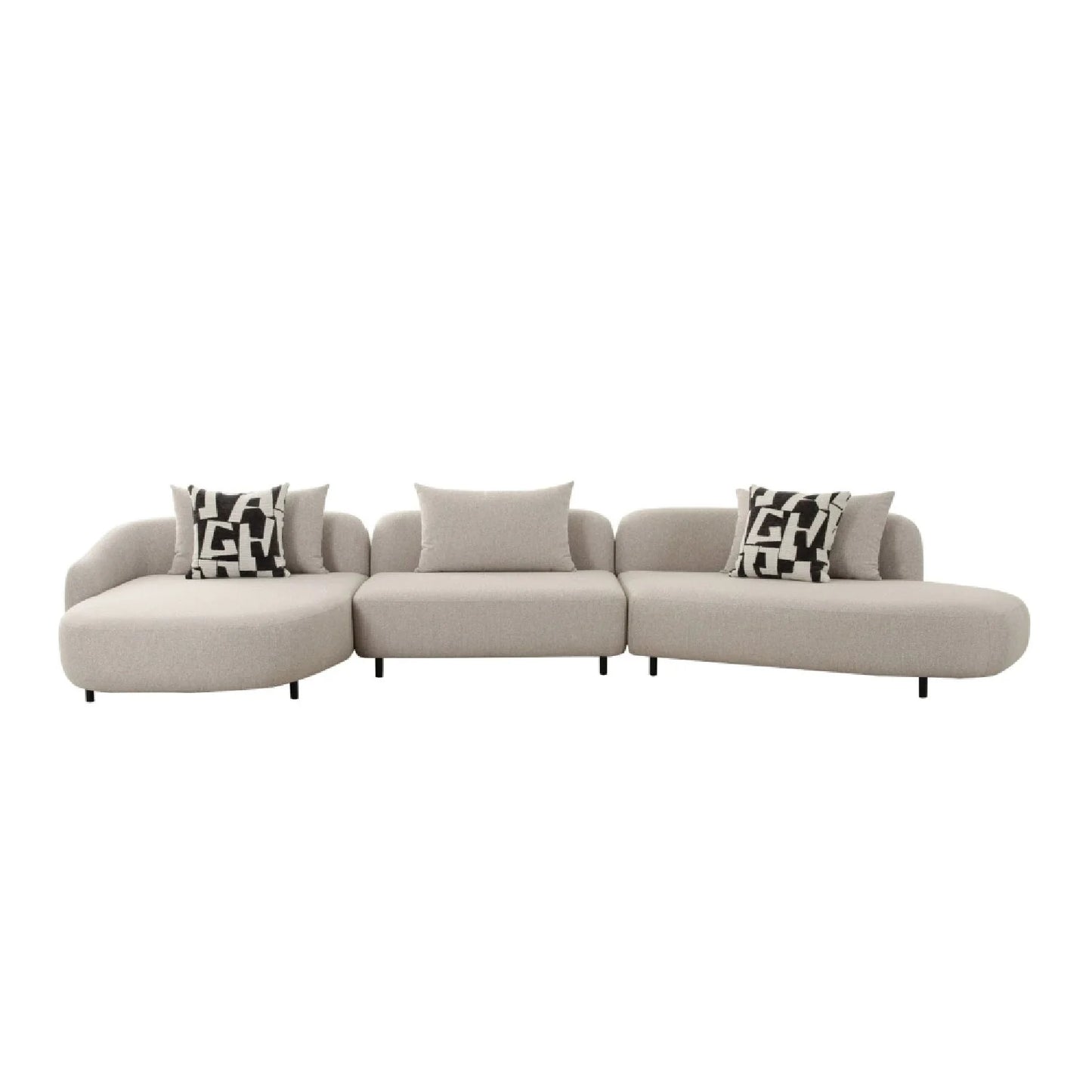 Luxury Free-Form Beige Sectional Sofa Modern Italian Style for Villa