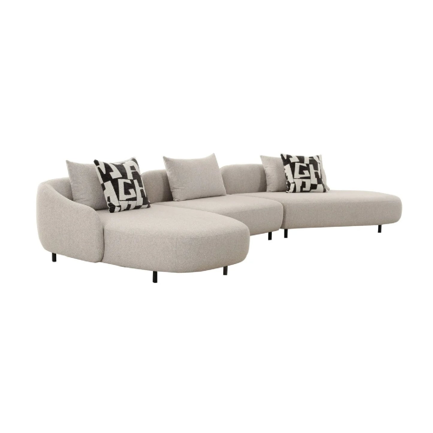 Luxury Free-Form Beige Sectional Sofa Modern Italian Style for Villa