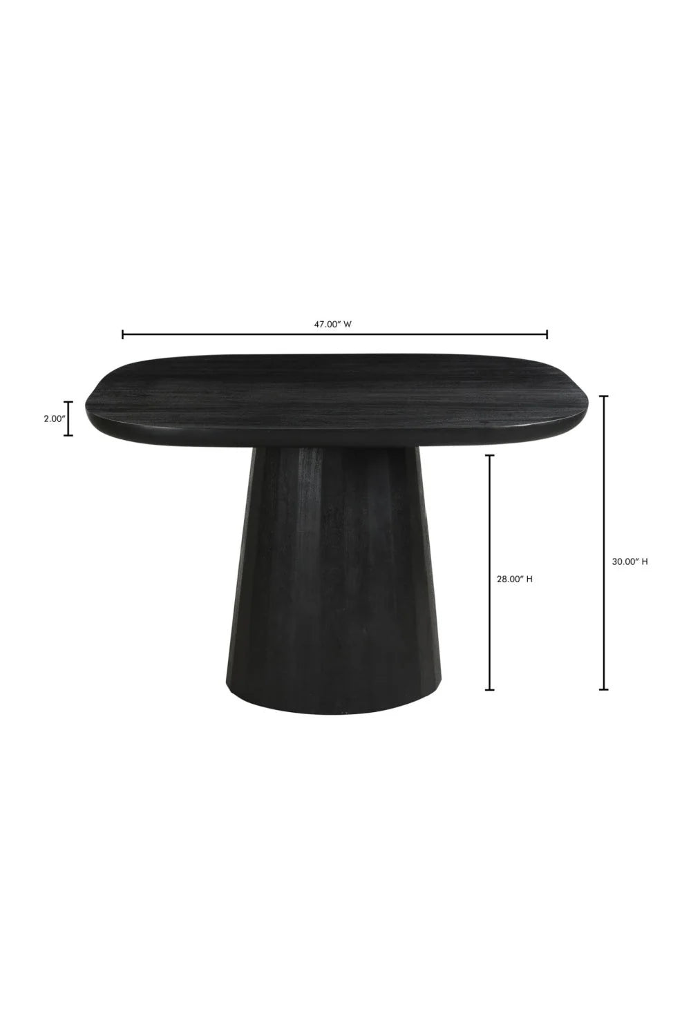 Luxury Freed Black Acacia Oval Dining Table Modern Italian Style for Villa