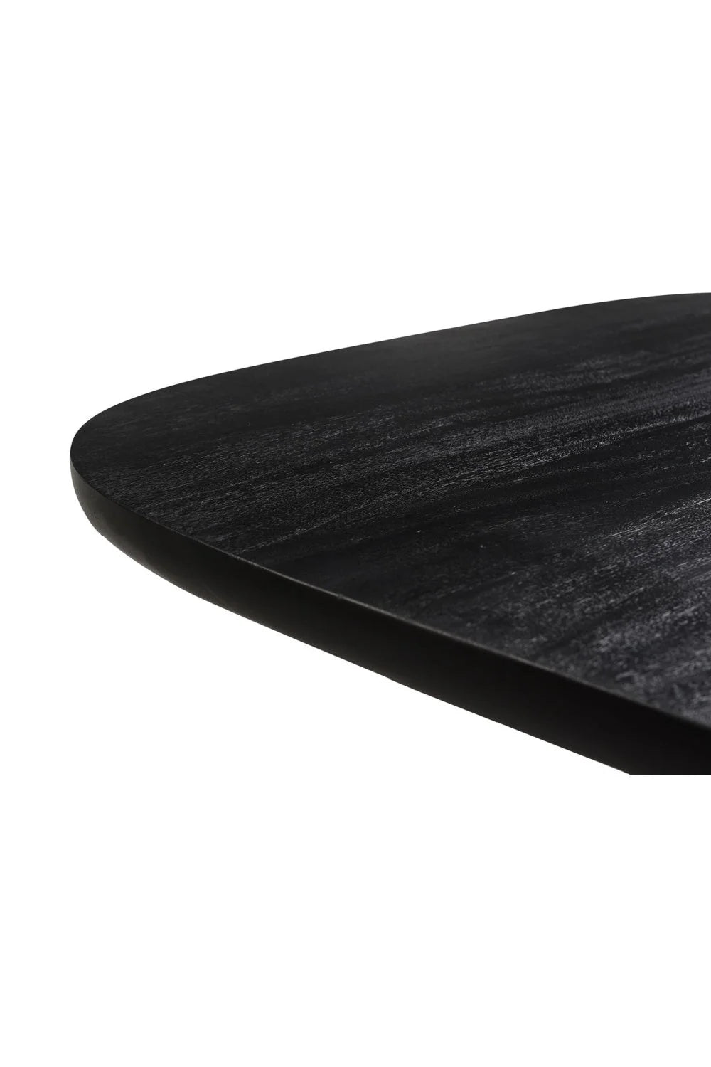 Luxury Freed Black Acacia Oval Dining Table Modern Italian Style for Villa