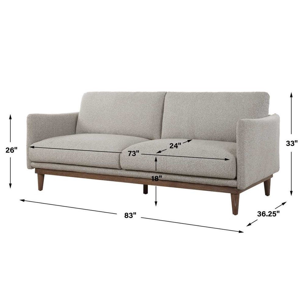 Luxury Freefall Beige Boucle Sofa Modern Italian Style for Villa