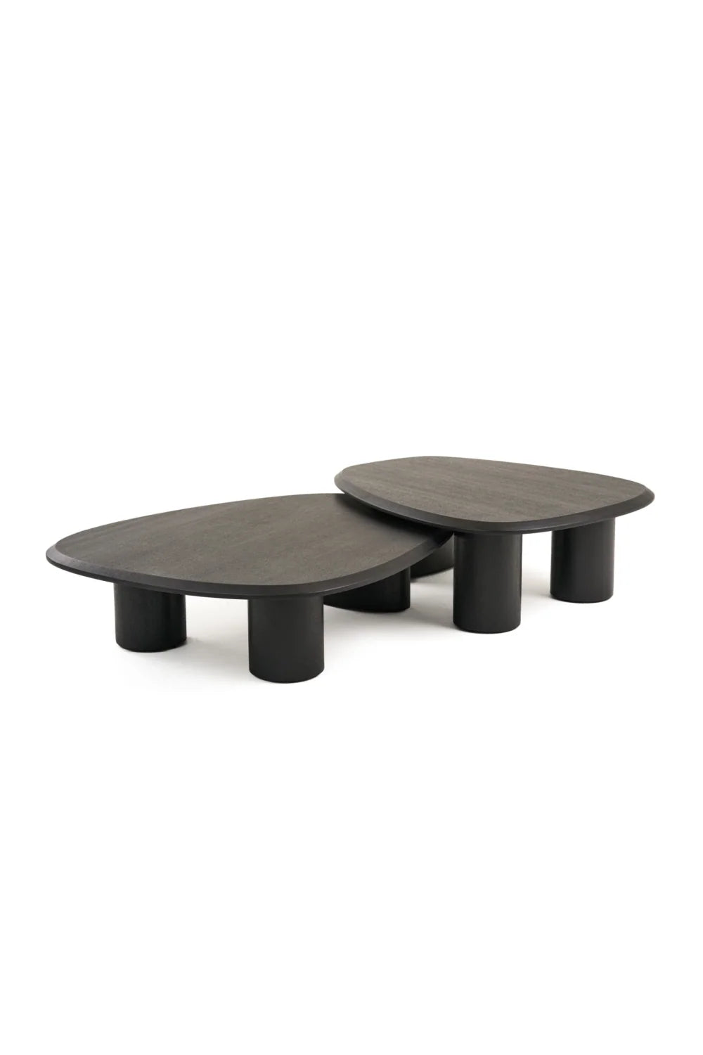 Luxury Freeform Ash Nesting Coffee Table Set Modern Italian Style for Villa