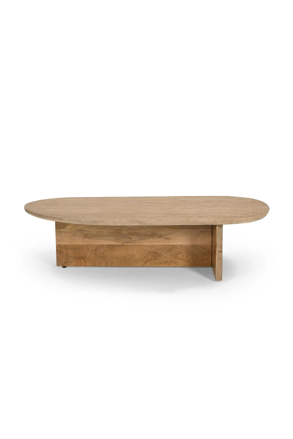 Luxury Freeform Beige Travertine Coffee Table Modern Italian Style for Villa