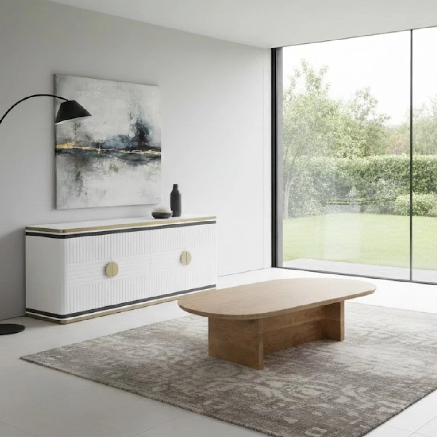 Luxury Freeform Beige Travertine Coffee Table Modern Italian Style for Villa
