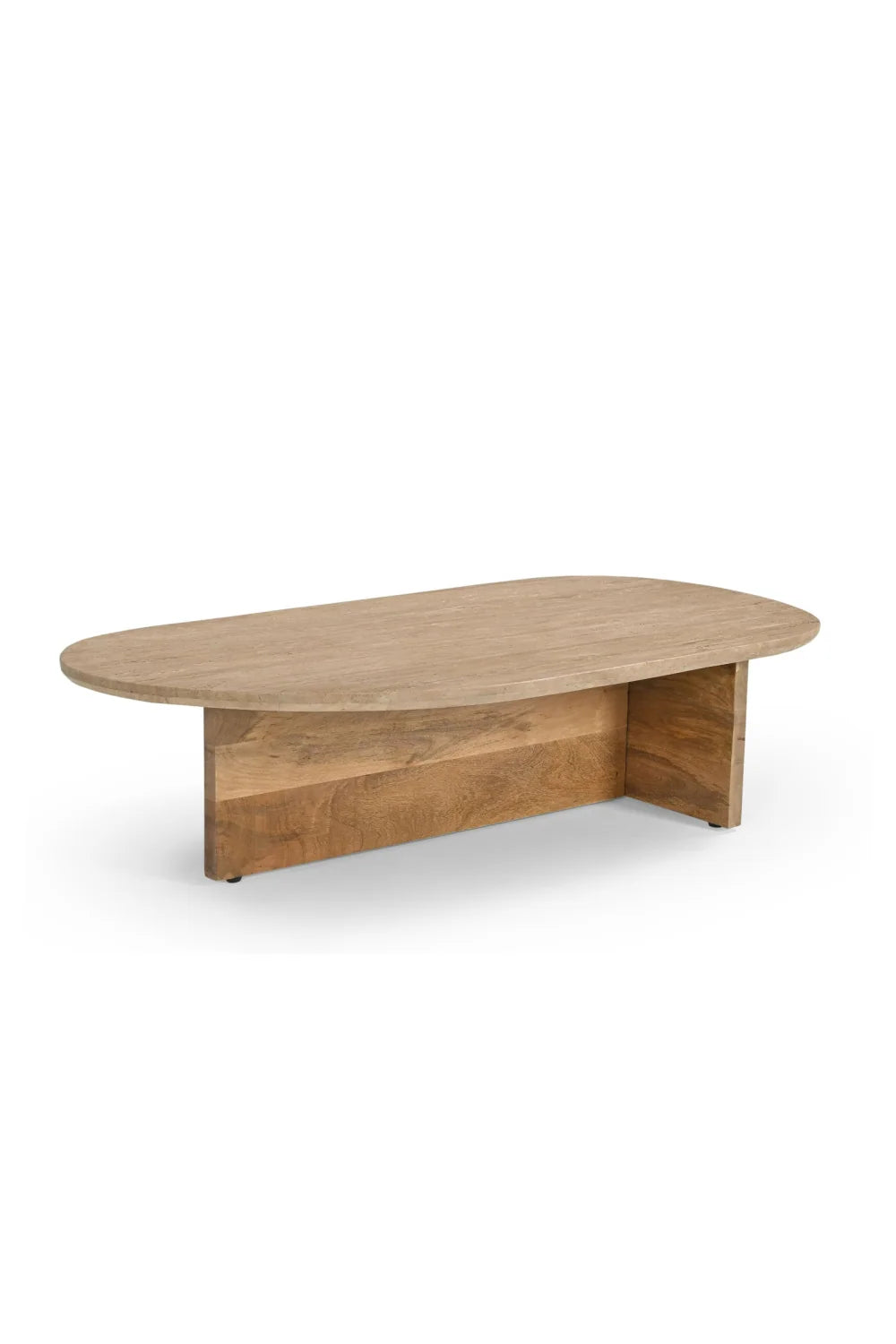 Luxury Freeform Beige Travertine Coffee Table Modern Italian Style for Villa