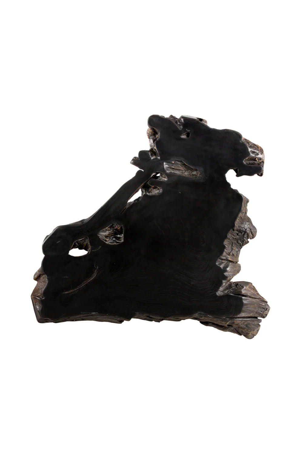 Luxury Freeform Black Teak Coffee Table Modern Italian Style for Villa