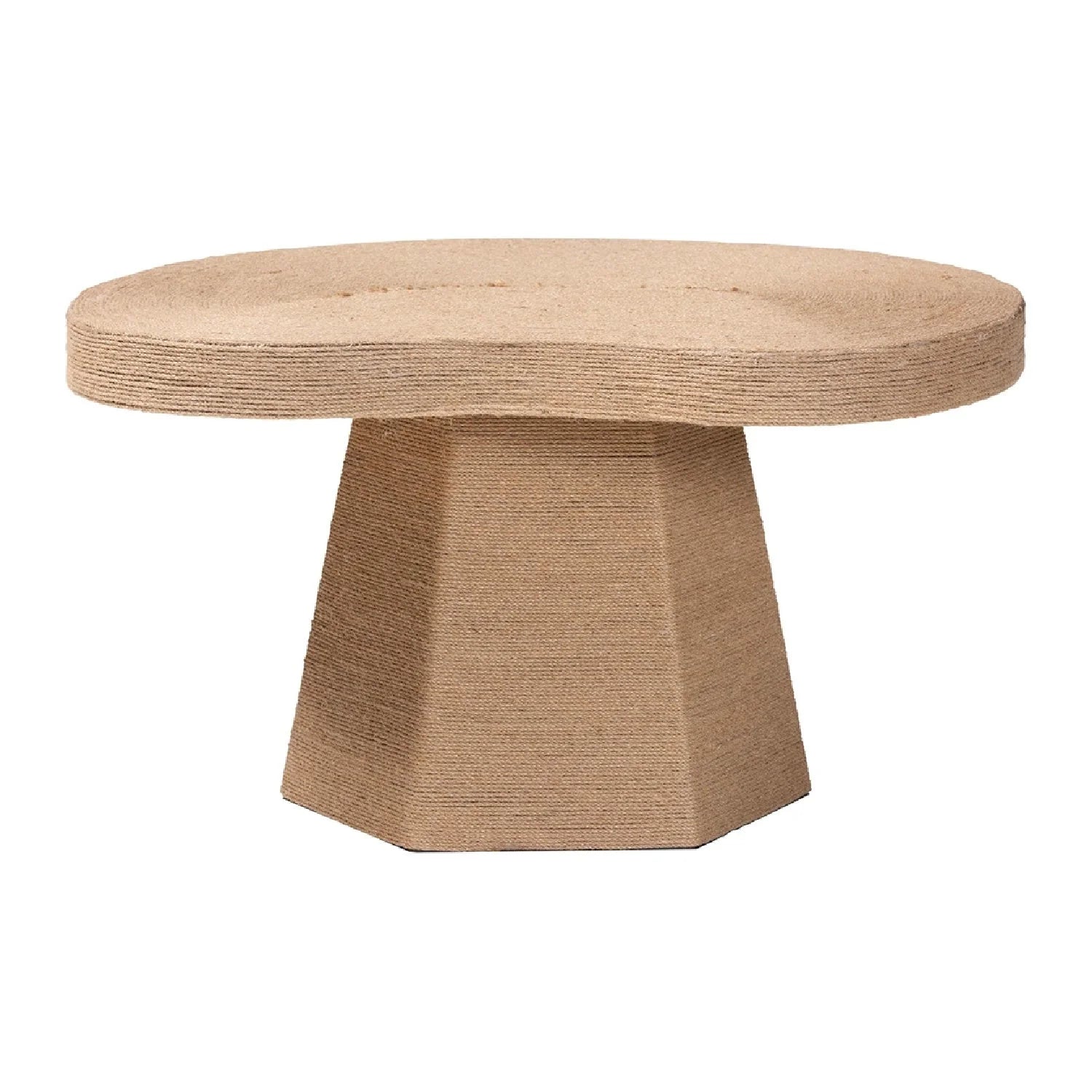 Luxury Freeform Brown Jute Coffee Table Modern Italian Style for Villa