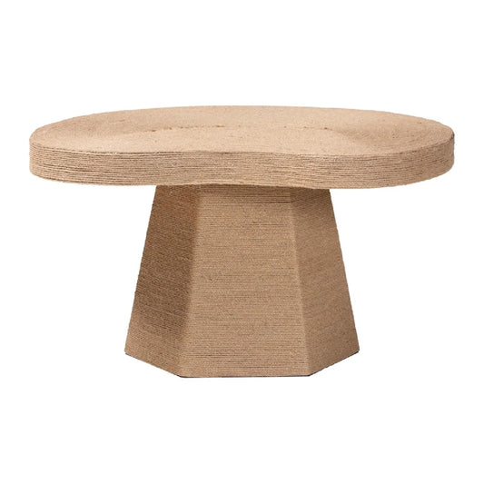 Luxury Freeform Brown Jute Coffee Table Modern Italian Style for Villa