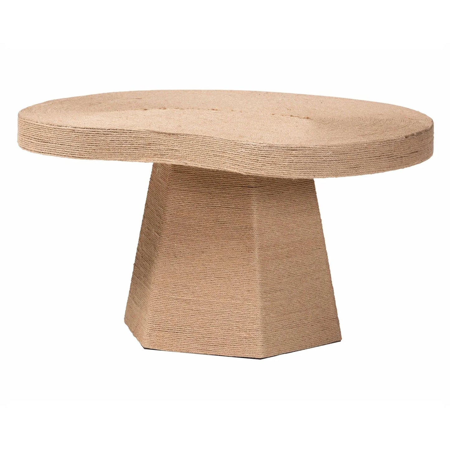 Luxury Freeform Brown Jute Coffee Table Modern Italian Style for Villa