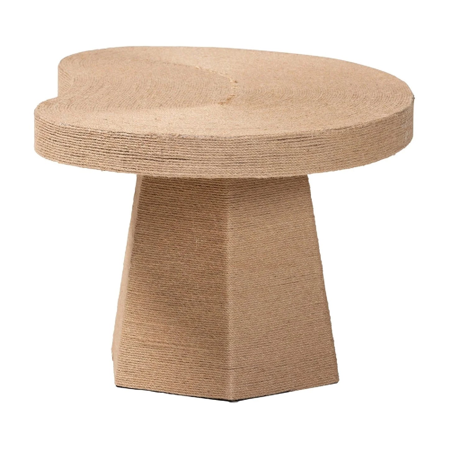 Luxury Freeform Brown Jute Coffee Table Modern Italian Style for Villa