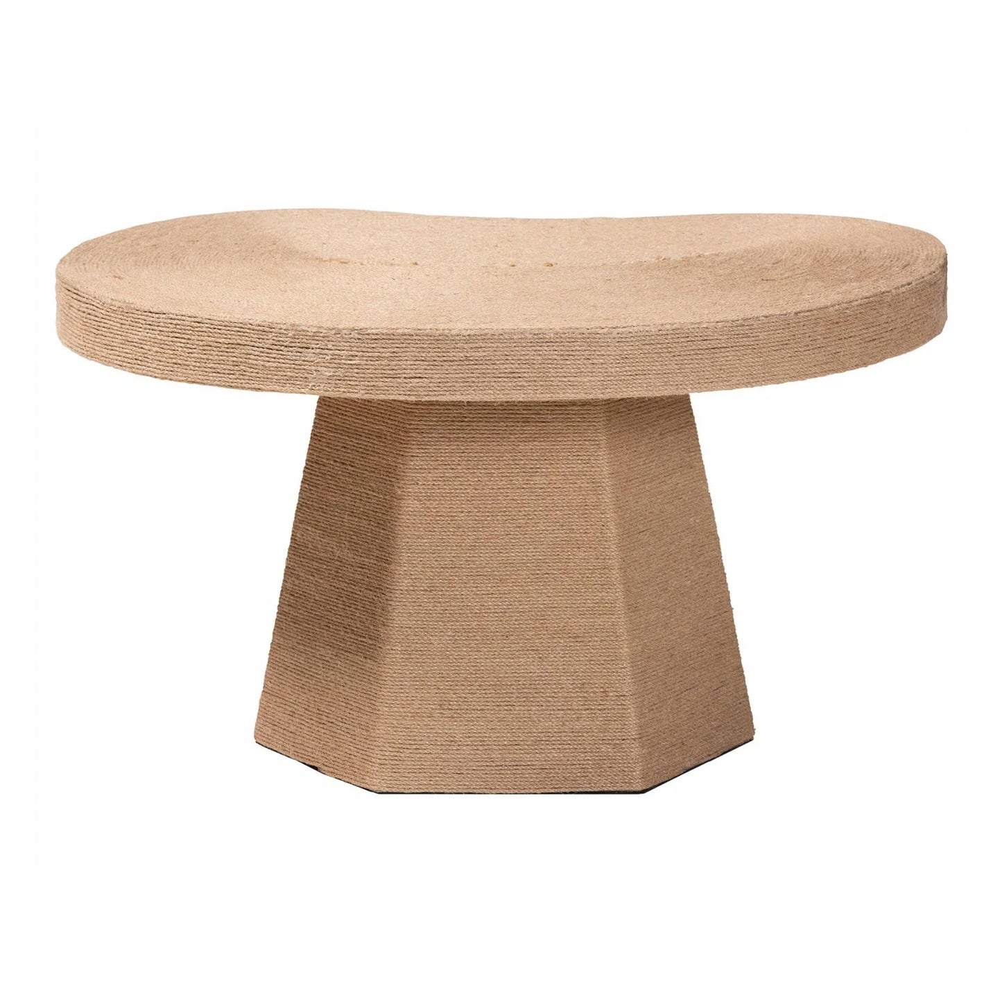 Luxury Freeform Brown Jute Coffee Table Modern Italian Style for Villa
