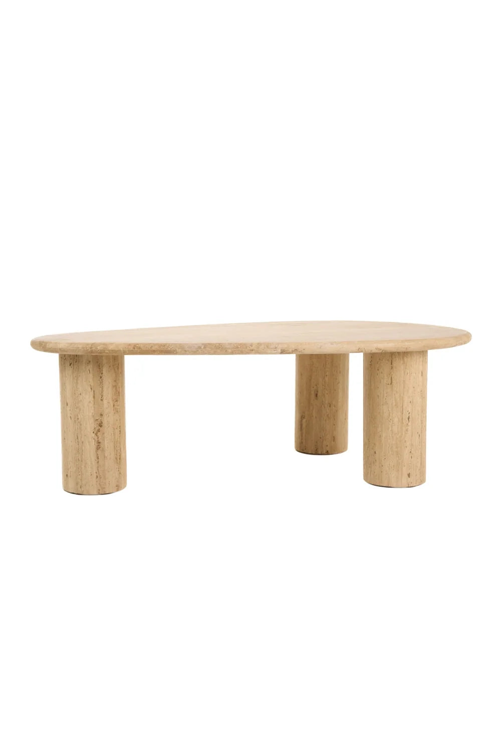 Luxury Freeform Travertine Coffee Table Modern Italian Style for Villa
