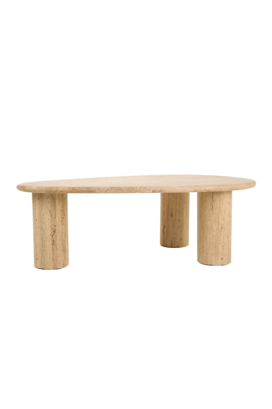 Luxury Freeform Travertine Coffee Table Modern Italian Style for Villa