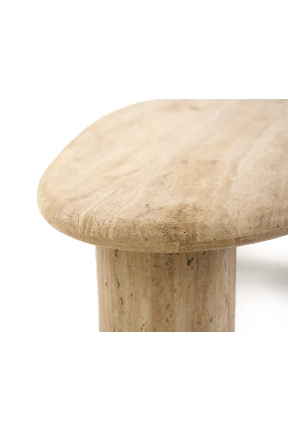 Luxury Freeform Travertine Coffee Table Modern Italian Style for Villa