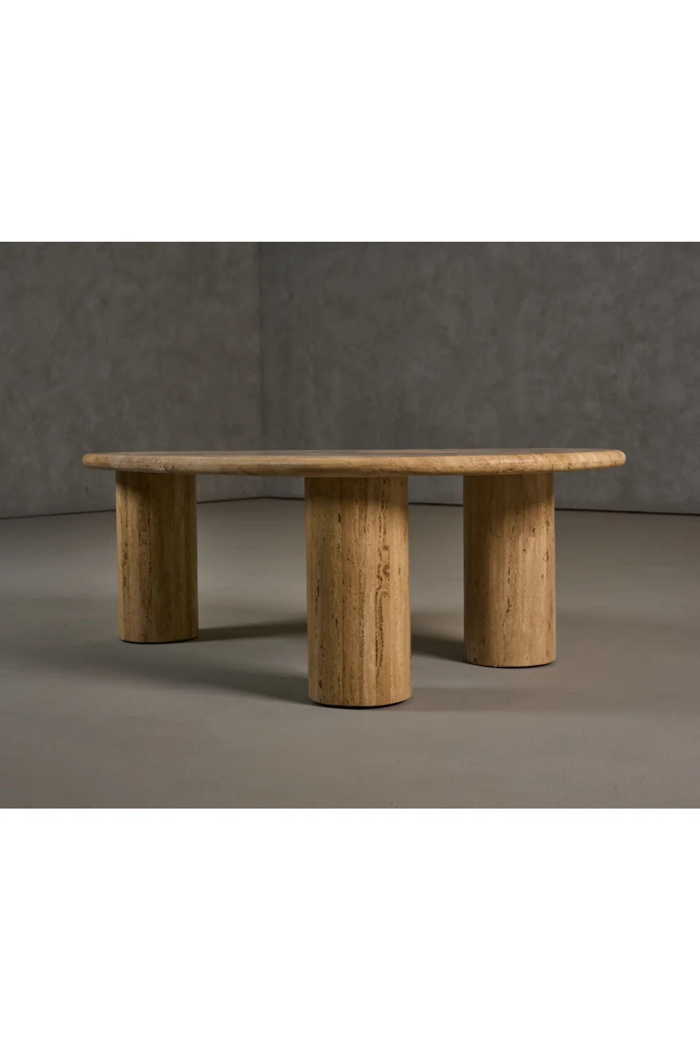 Luxury Freeform Travertine Coffee Table Modern Italian Style for Villa