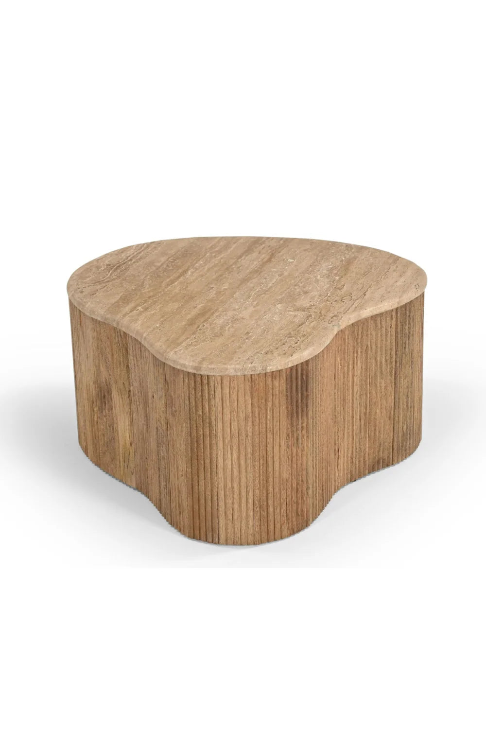 Luxury Freeform Travertine Coffee Table Set Modern Italian Style for Villa