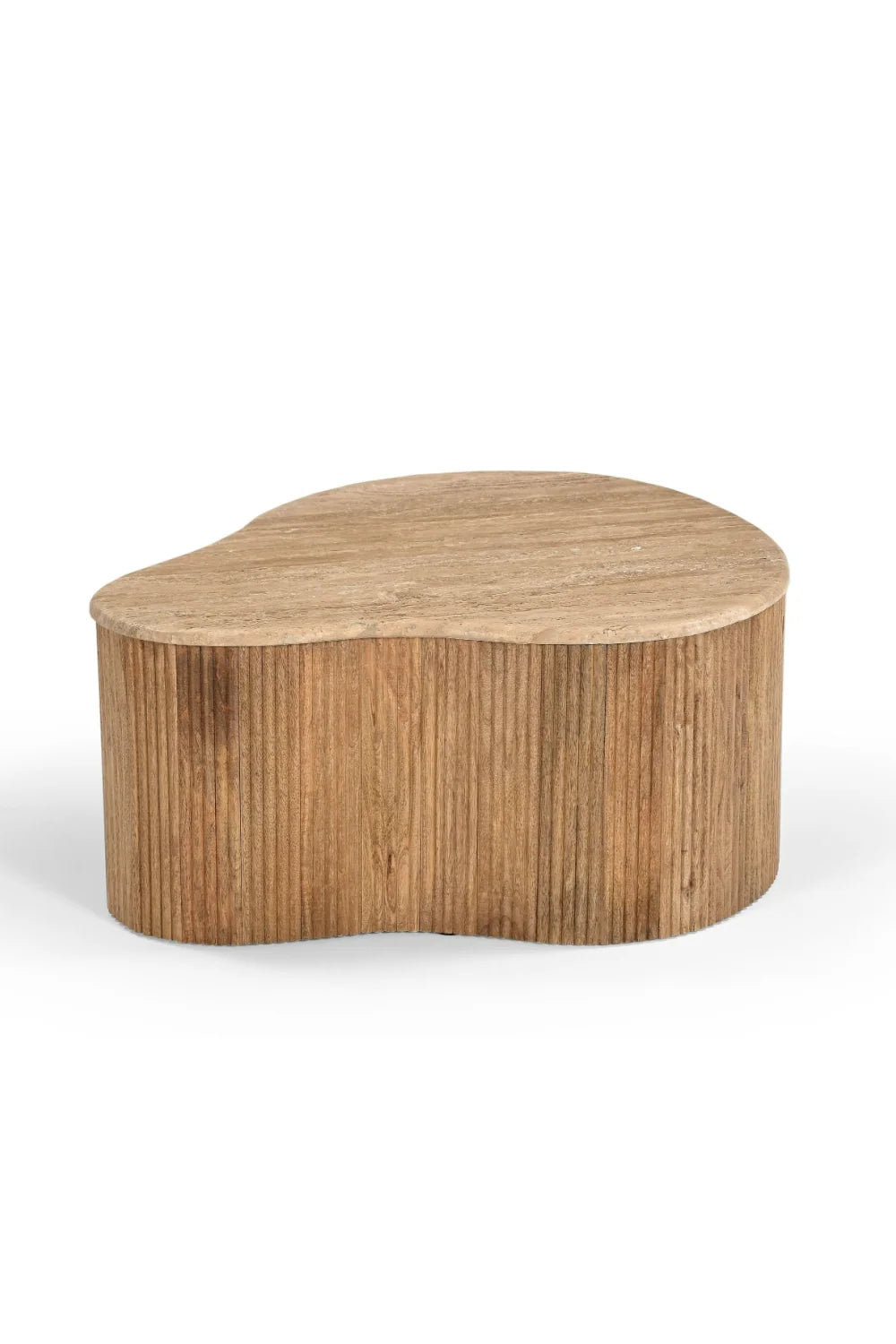 Luxury Freeform Travertine Coffee Table Set Modern Italian Style for Villa