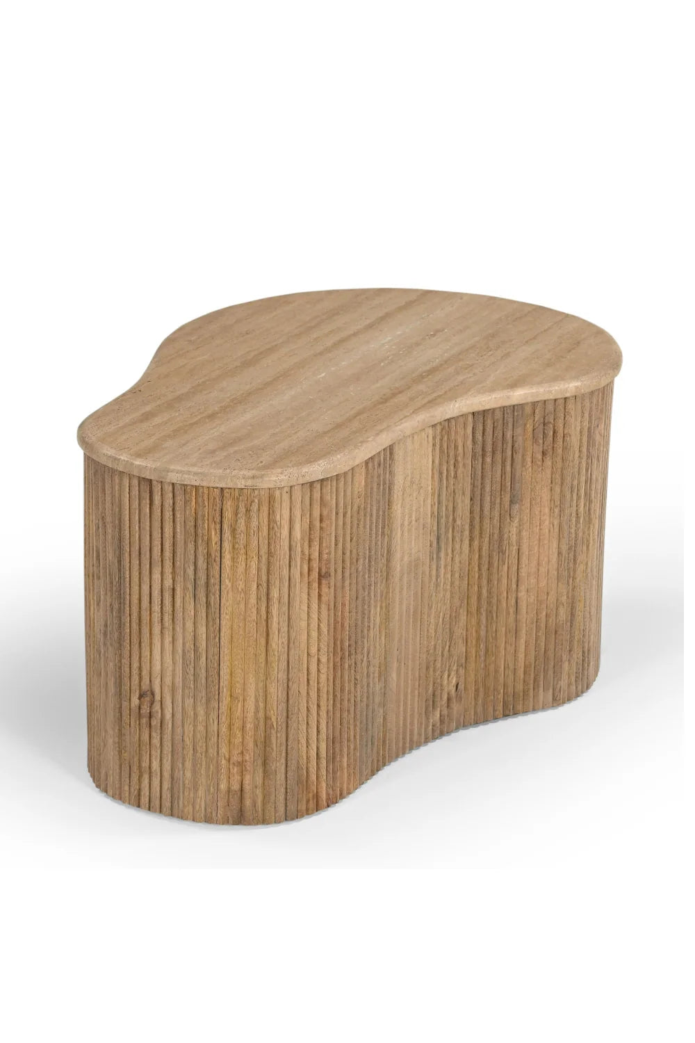 Luxury Freeform Travertine Coffee Table Set Modern Italian Style for Villa