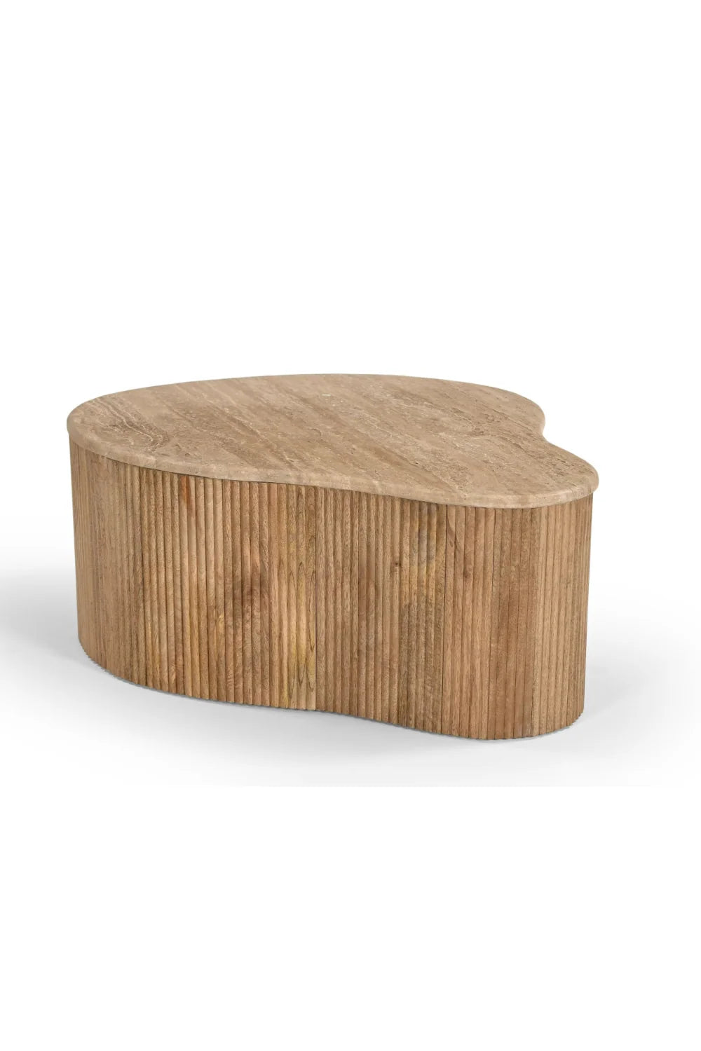 Luxury Freeform Travertine Coffee Table Set Modern Italian Style for Villa