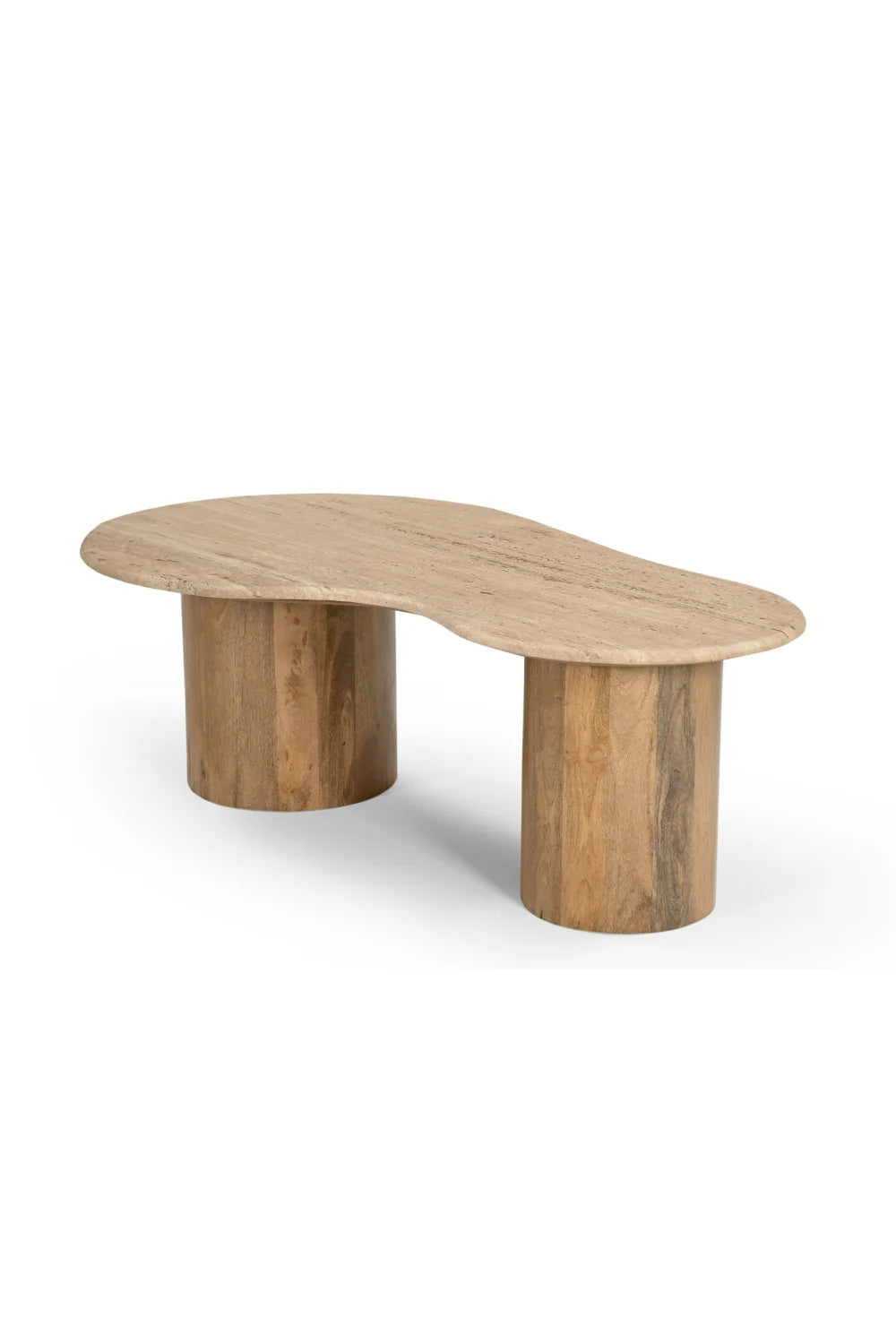 Luxury Freeform Travertine Marble Coffee Table Modern Italian Style for Villa