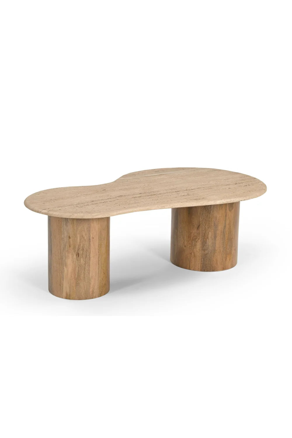 Luxury Freeform Travertine Marble Coffee Table Modern Italian Style for Villa