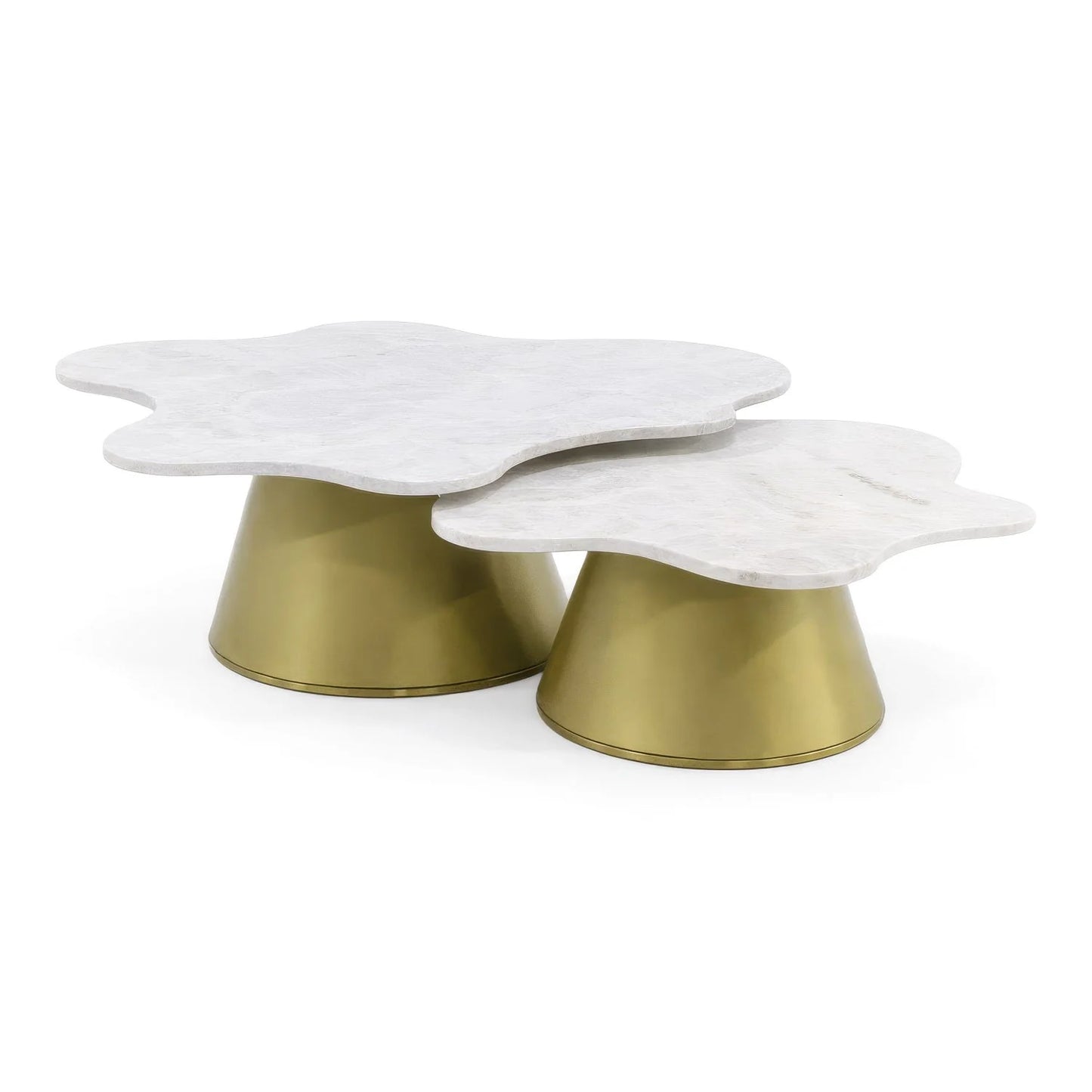 Luxury Freeform White Marble Coffee Table Modern Italian Style for Villa