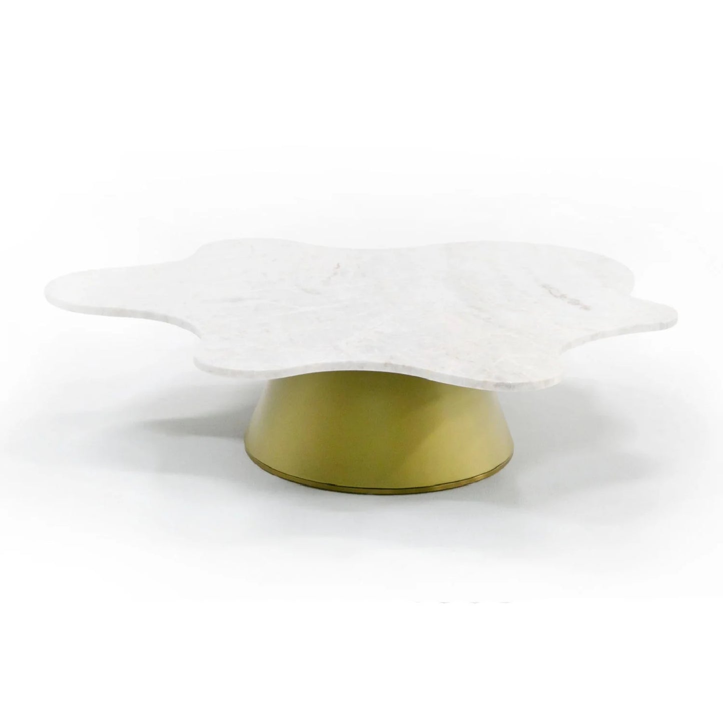 Luxury Freeform White Marble Coffee Table Modern Italian Style for Villa
