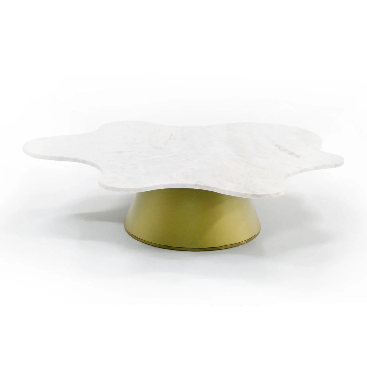 Luxury Freeform White Marble Coffee Table Modern Italian Style for Villa