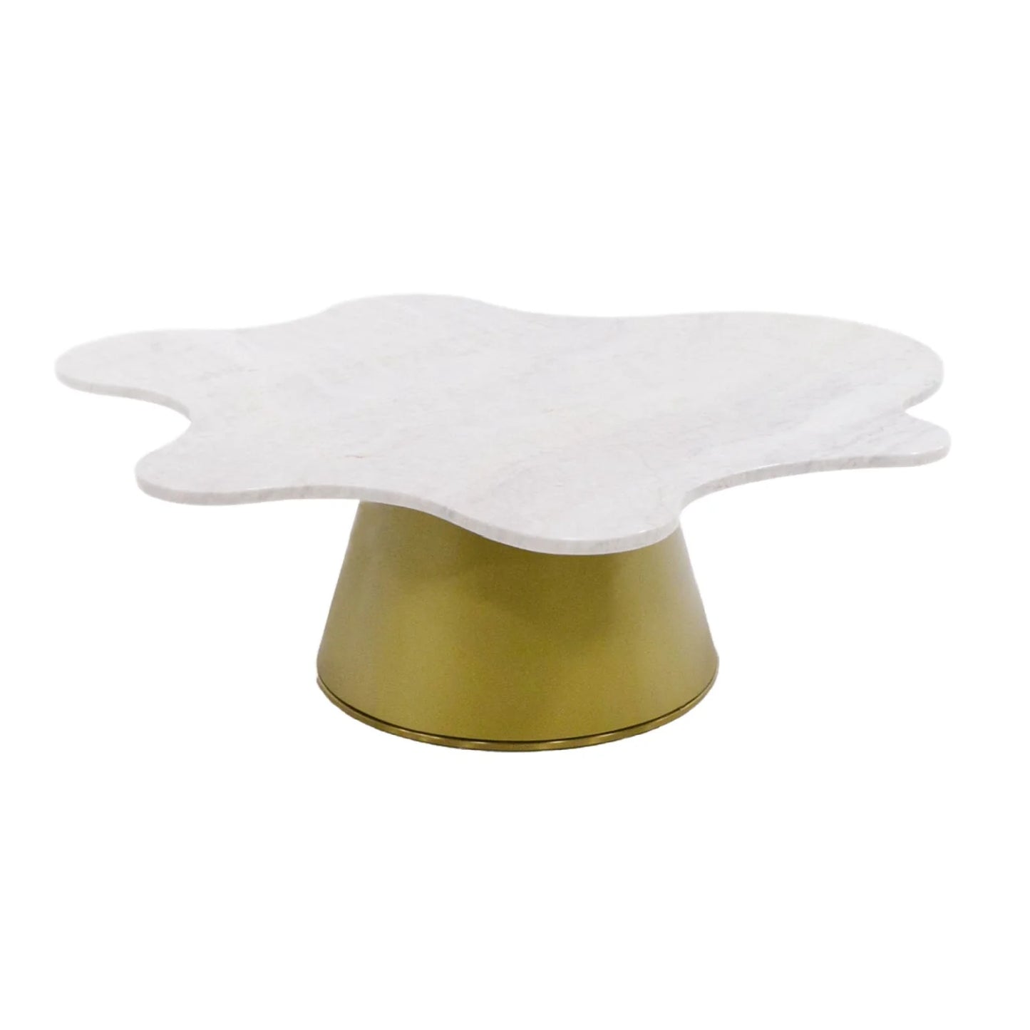 Luxury Freeform White Marble Coffee Table Modern Italian Style for Villa