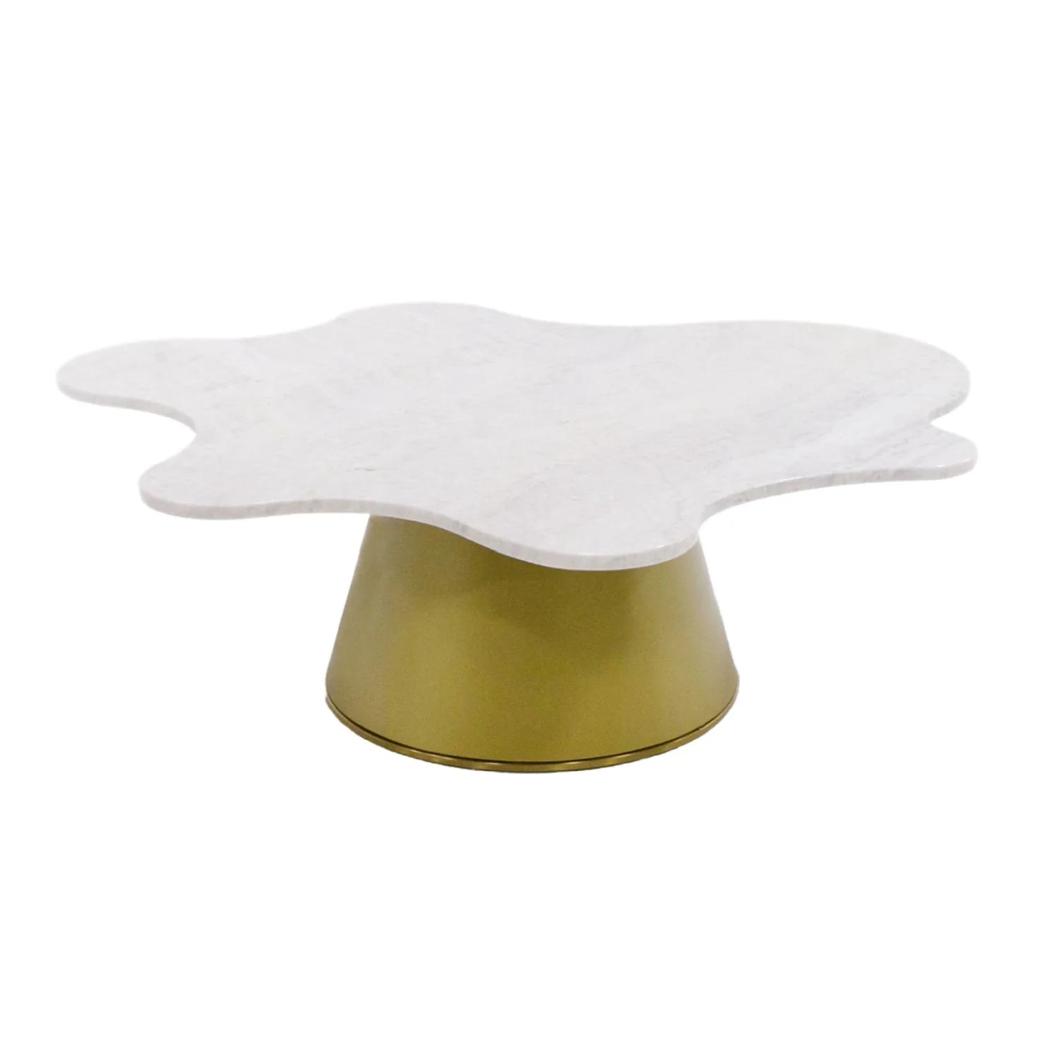 Luxury Freeform White Marble Coffee Table Modern Italian Style for Villa