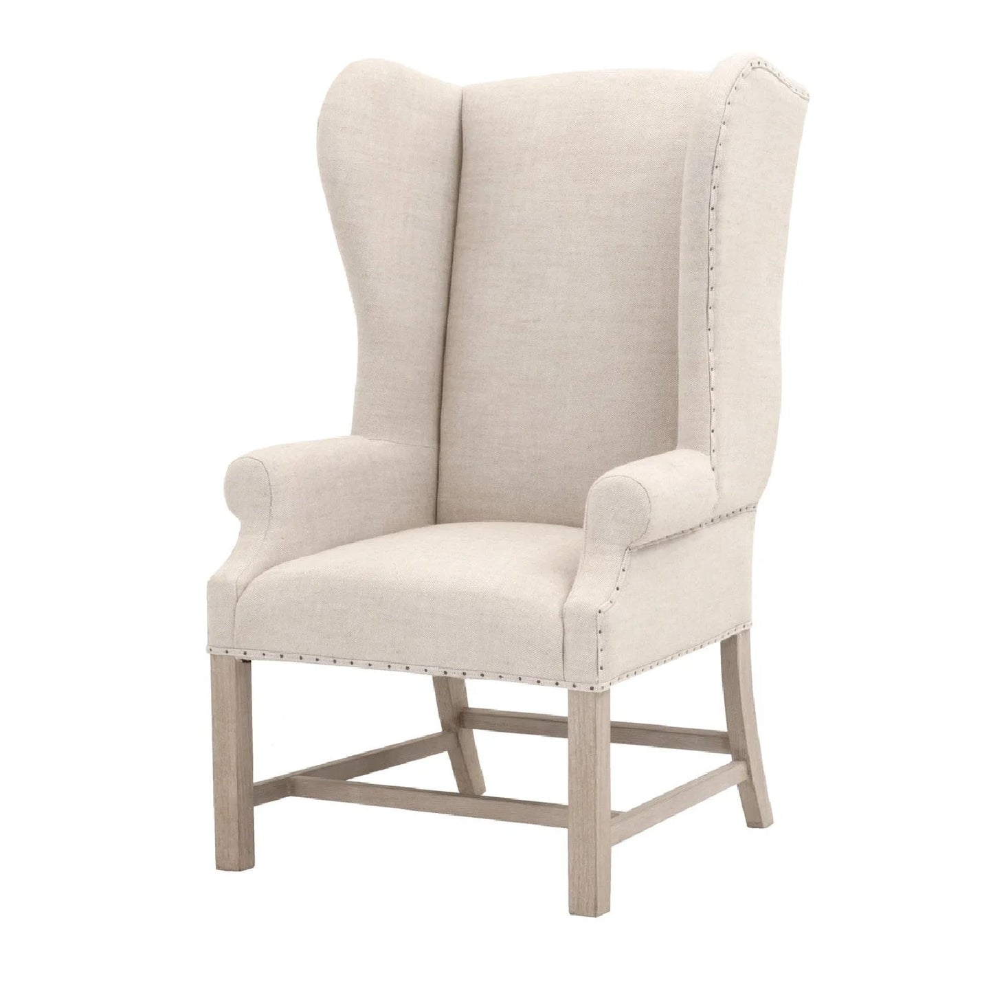 Luxury French Linen Wingback Armchair Modern Italian Style for Villa