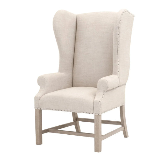 Luxury French Linen Wingback Armchair Modern Italian Style for Villa