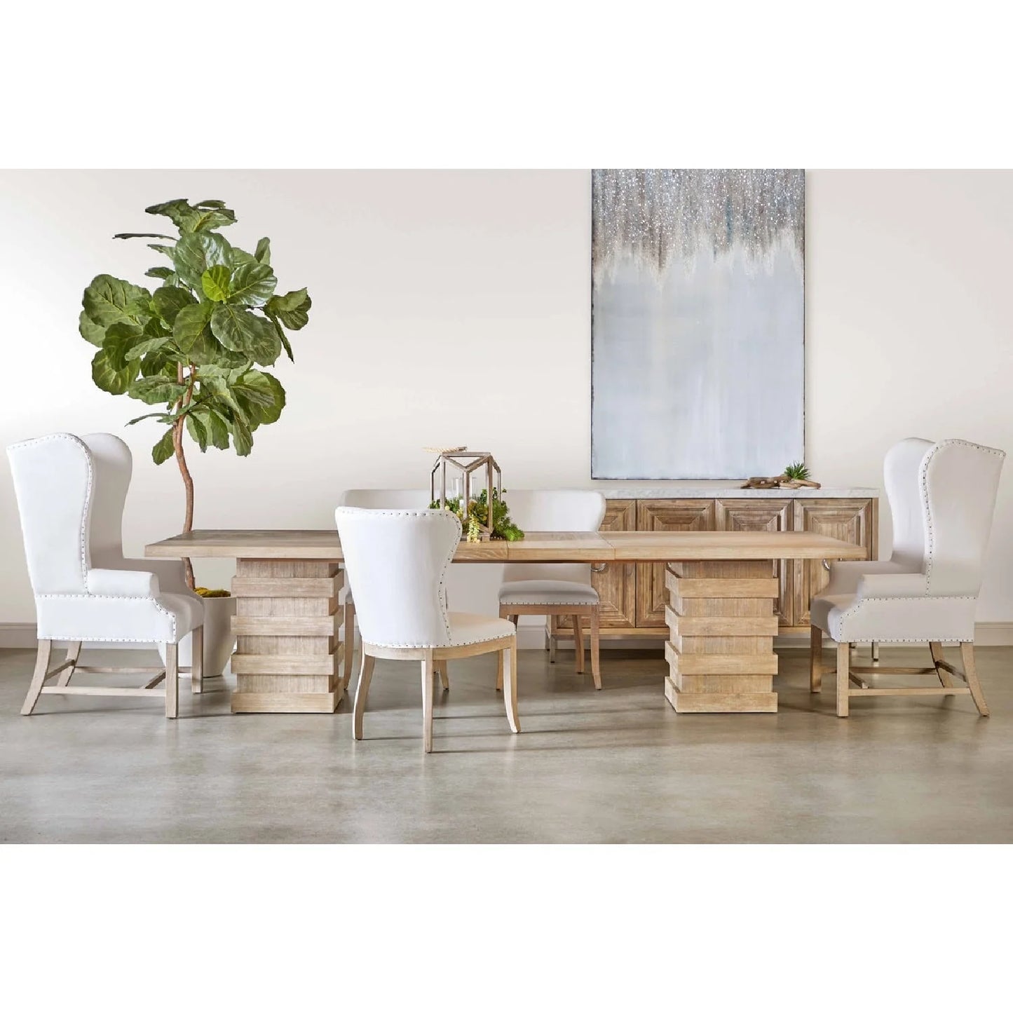 Luxury French Linen Wingback Armchair Modern Italian Style for Villa