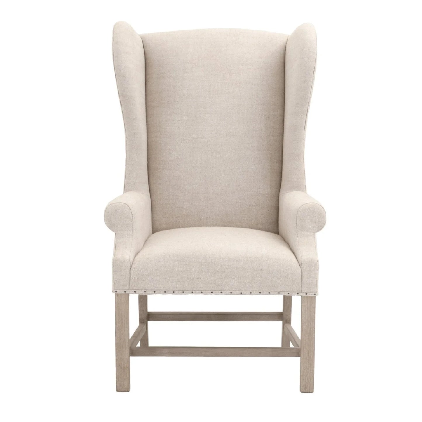 Luxury French Linen Wingback Armchair Modern Italian Style for Villa