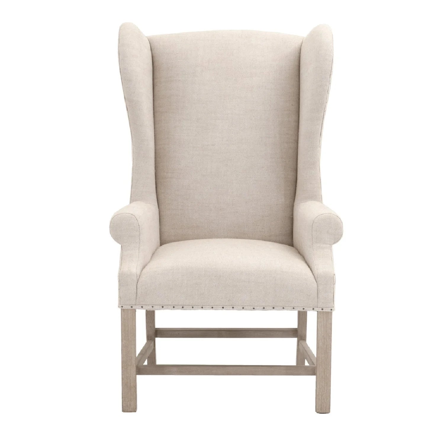 Luxury French Linen Wingback Armchair Modern Italian Style for Villa