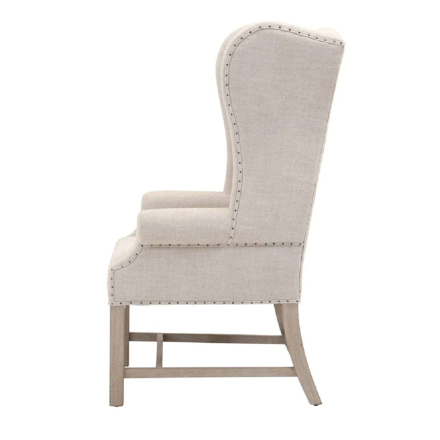 Luxury French Linen Wingback Armchair Modern Italian Style for Villa