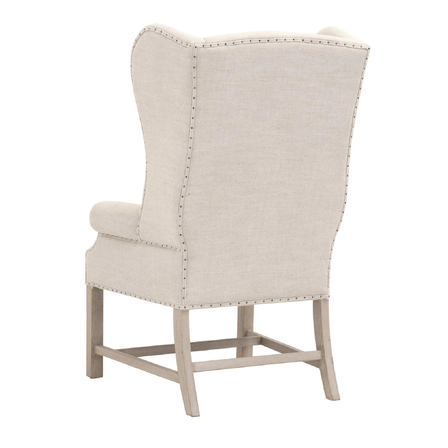 Luxury French Linen Wingback Armchair Modern Italian Style for Villa
