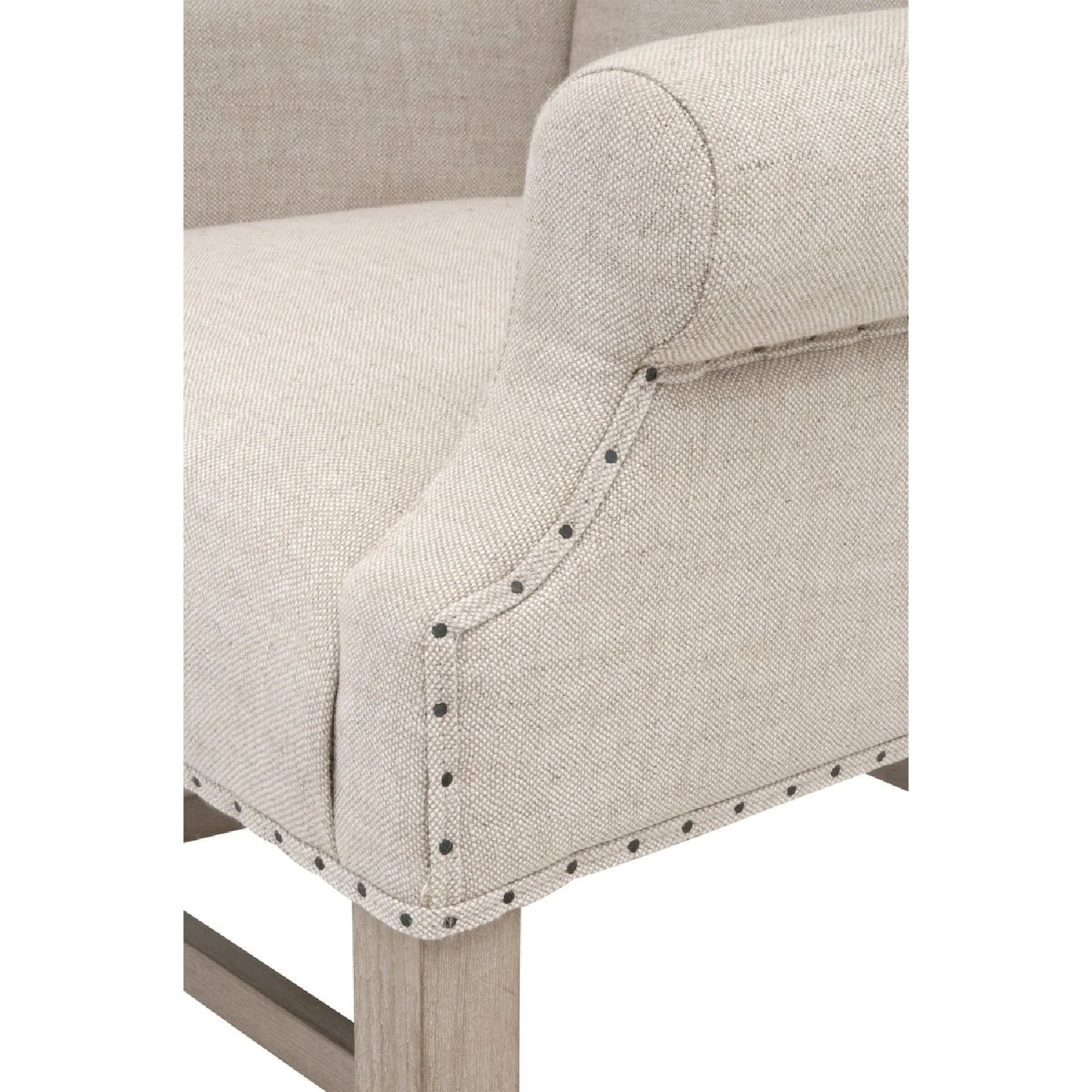 Luxury French Linen Wingback Armchair Modern Italian Style for Villa