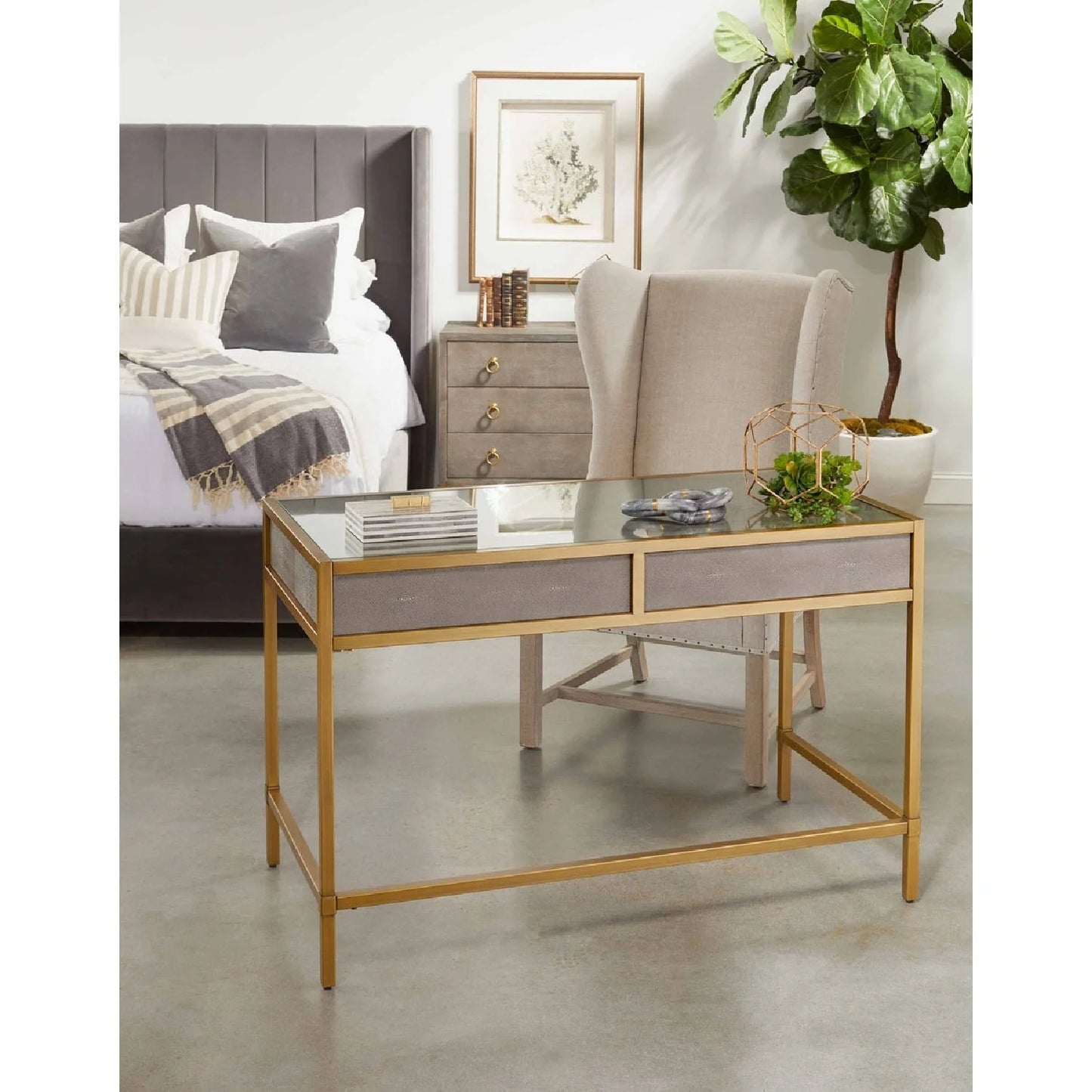 Luxury French Linen Wingback Armchair Modern Italian Style for Villa