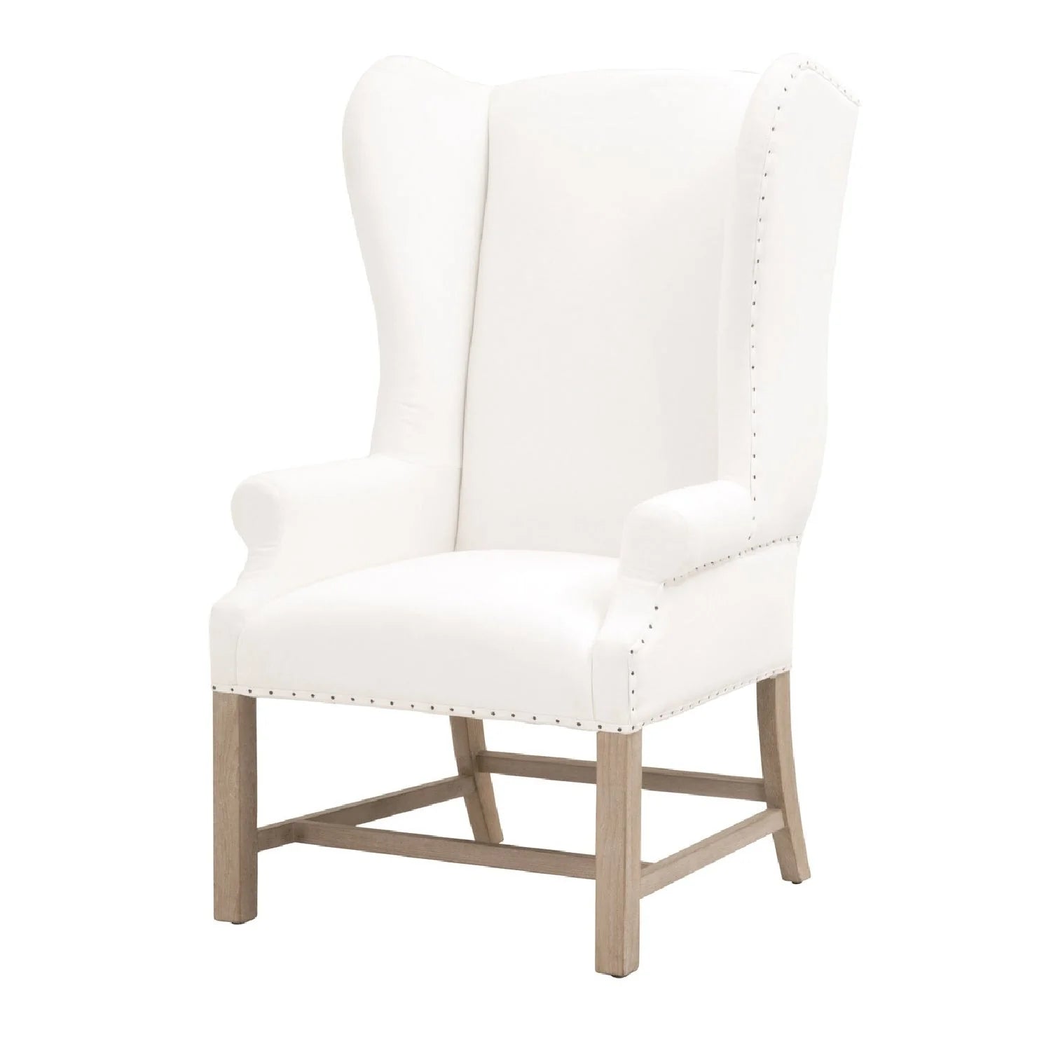 Luxury French Linen Wingback Armchair Modern Italian Style for Villa
