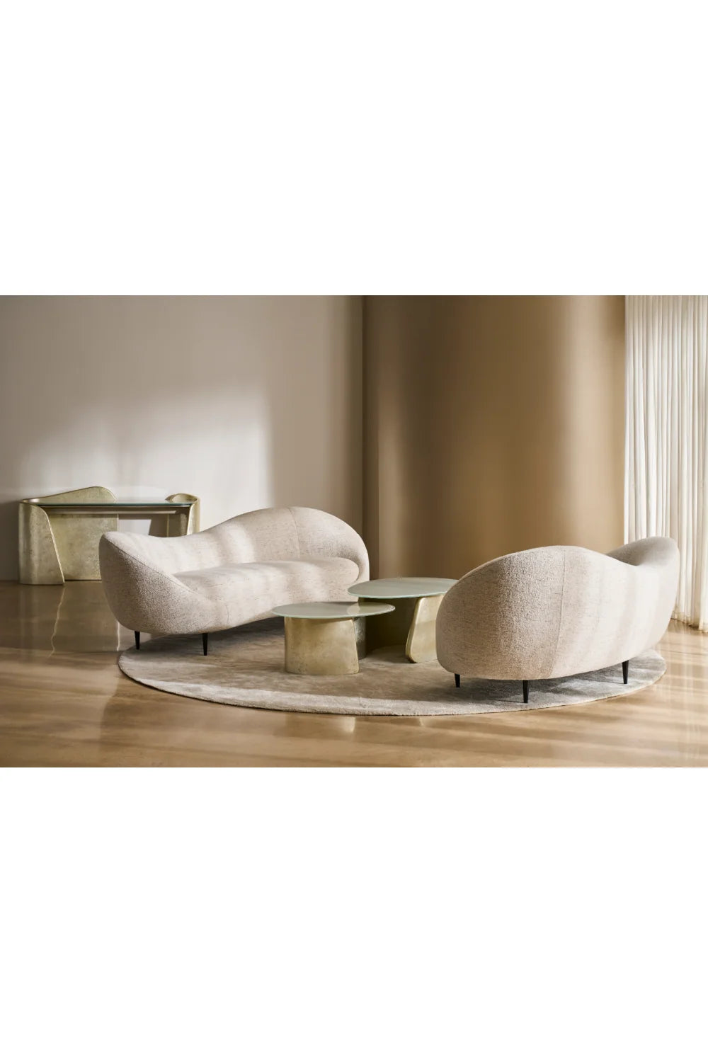 Luxury Frosted Glass Cocktail Table Modern Italian Style for Villa