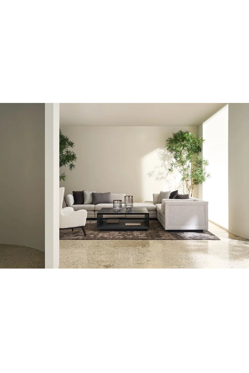 Luxury Fusion Fabric Armless Chair Modern Italian Style for Villa