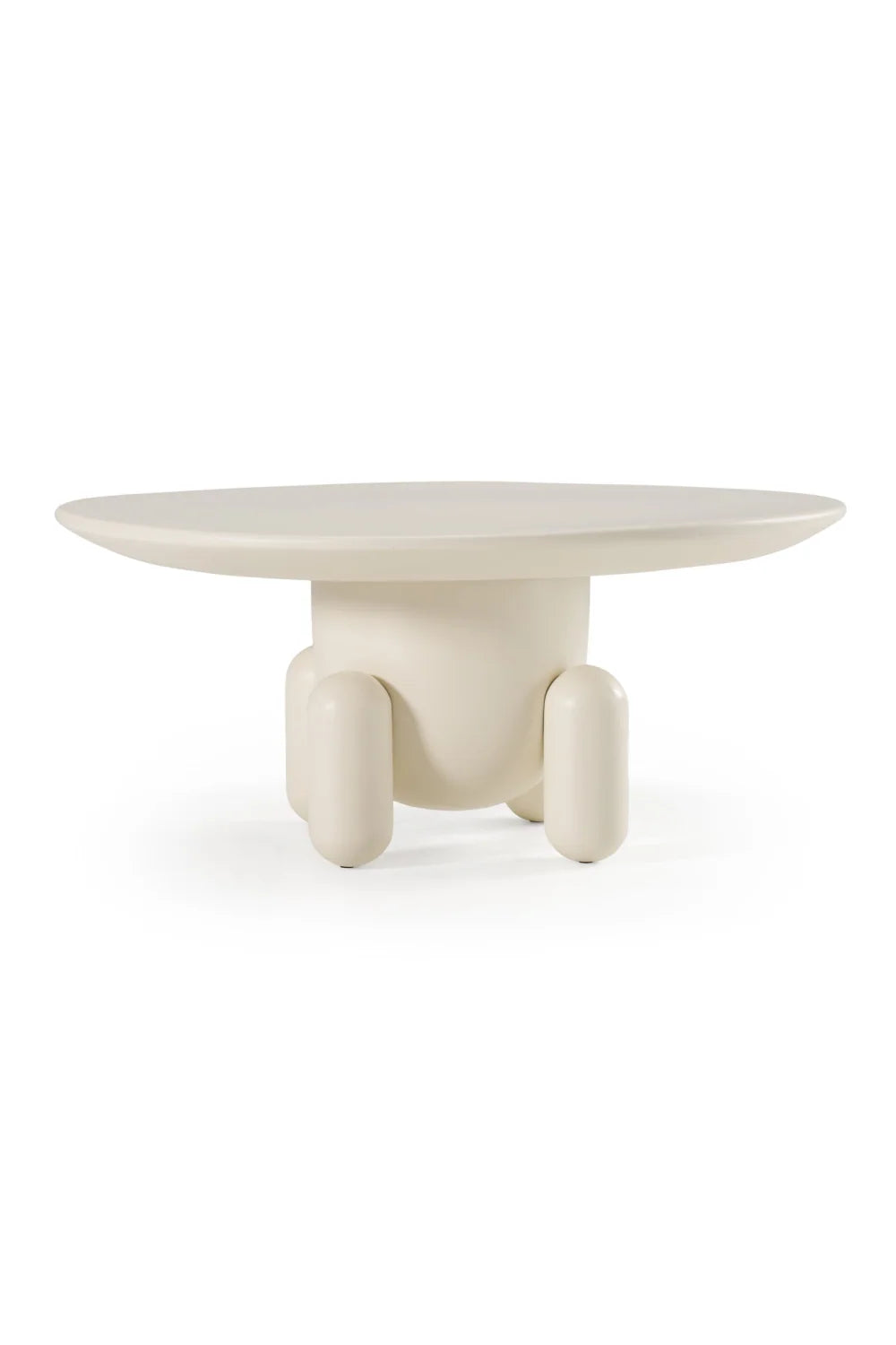 Luxury Gabby White Gloss Round Coffee Table Modern Italian Style for Villa