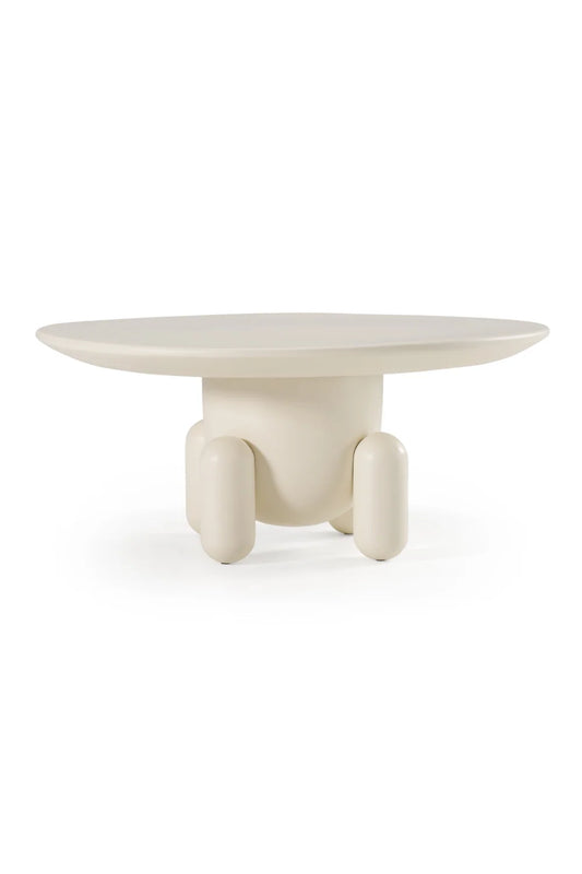 Luxury Gabby White Gloss Round Coffee Table Modern Italian Style for Villa